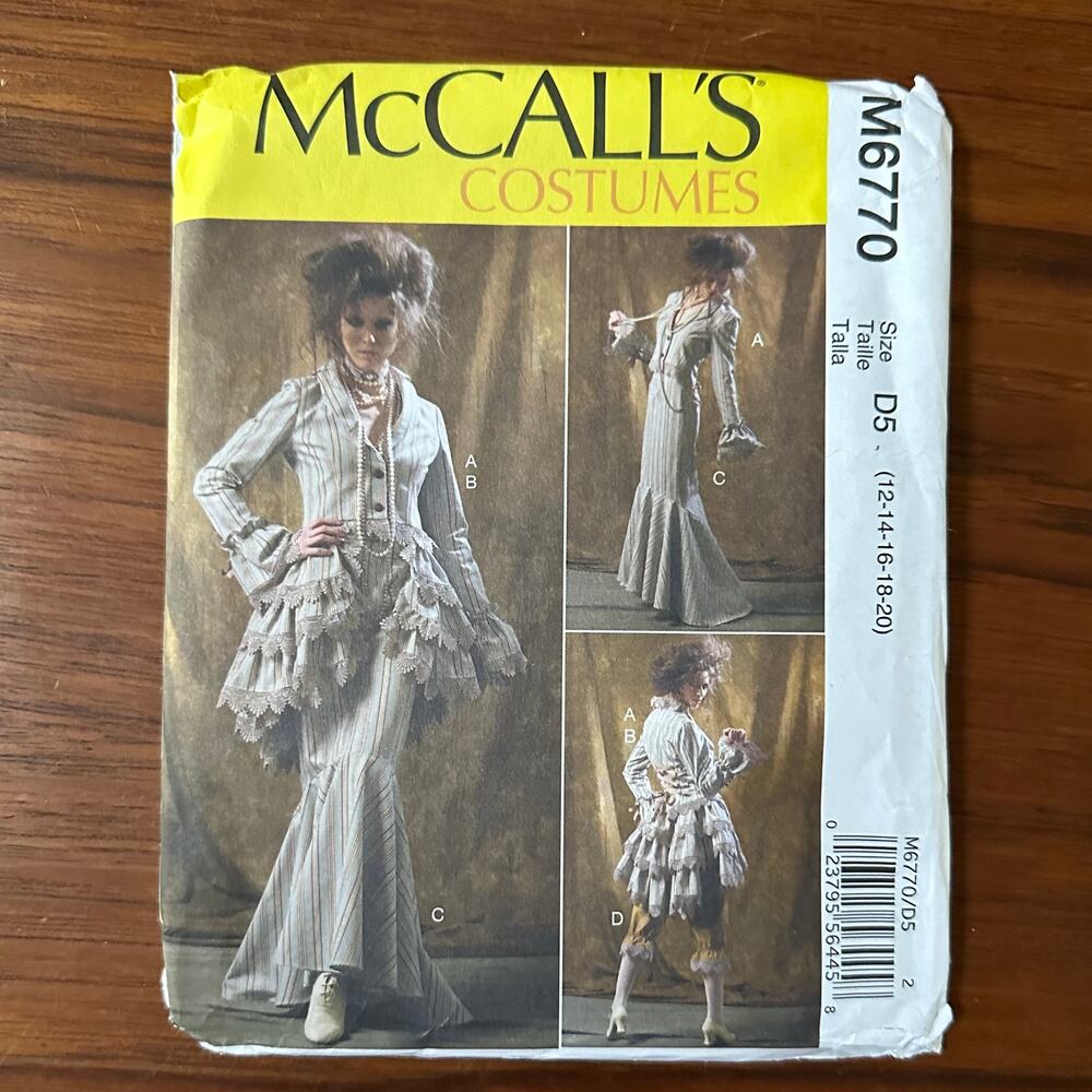 Uncut McCall's Pattern 6770 Costume Size 12-20